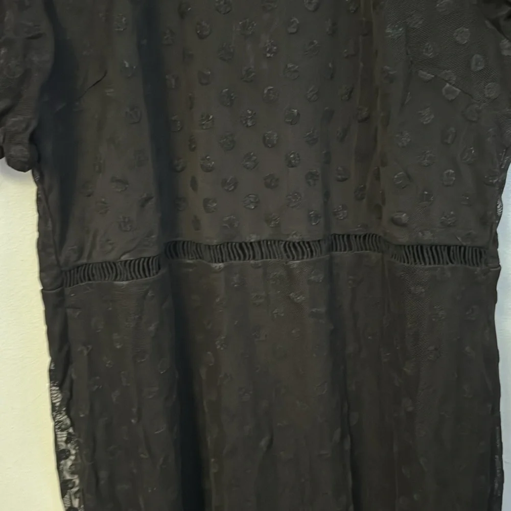 0924-13 Black Swiss Dot Dress